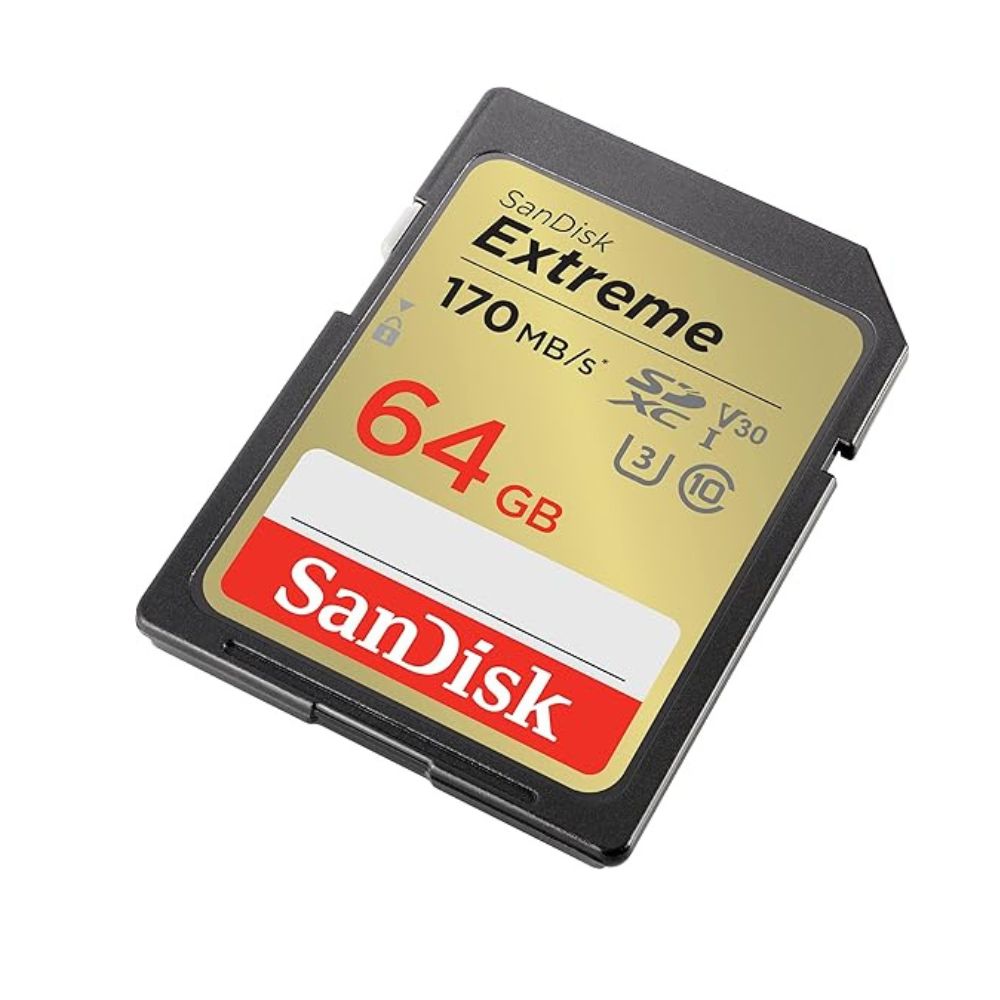 SanDisk Extreme SDXC UHS-I Card-C10, U3, V30 64GB - SDSDXV2-064G-GNCIN