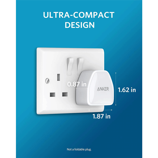 Anker Nano USB C Plug, 20W PIQ 3.0 Durable Compact Fast Charger, PowerPort III USB-C Charger - A26332