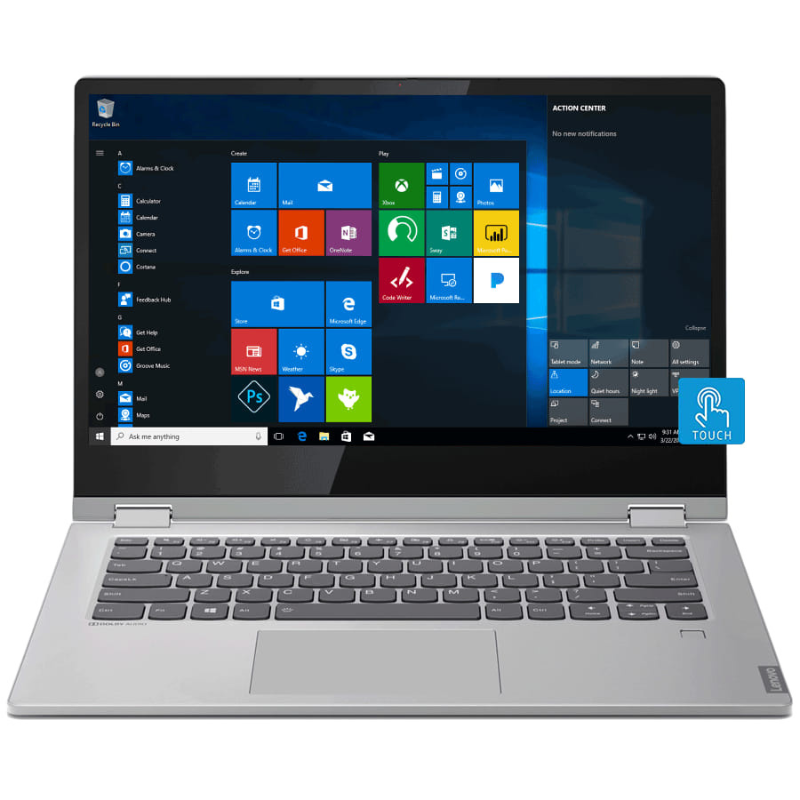 Lenovo IdeaPad  Yoga C340 8th Gen Intel Core i7 8GB 256GB Windows 10 14-Inch Touch Notebook, Platinum Grey, IP C340-14IWL2