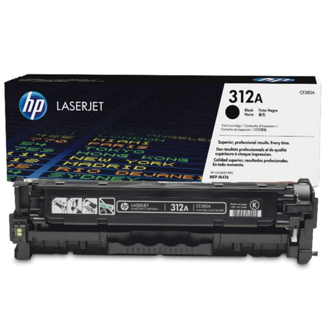HP 312A Black Original LaserJet Toner Cartridge- CF380A4