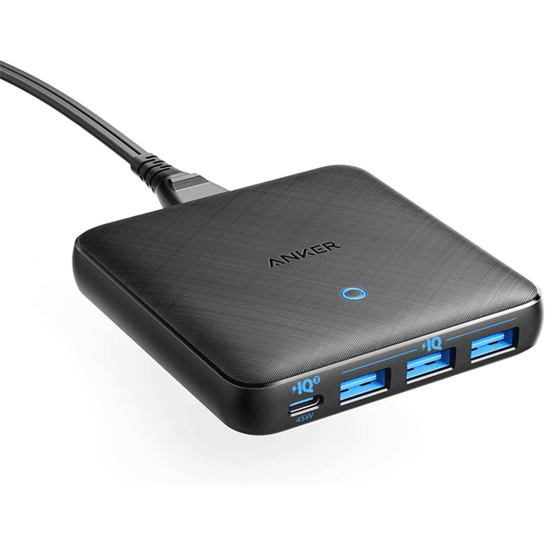 Anker USB C Charger, 65W 4 Port PIQ 3.0&GaN Fast Charger Adapter, PowerPort Atom III Slim Wall Charger with a 45W Power Delivery Port