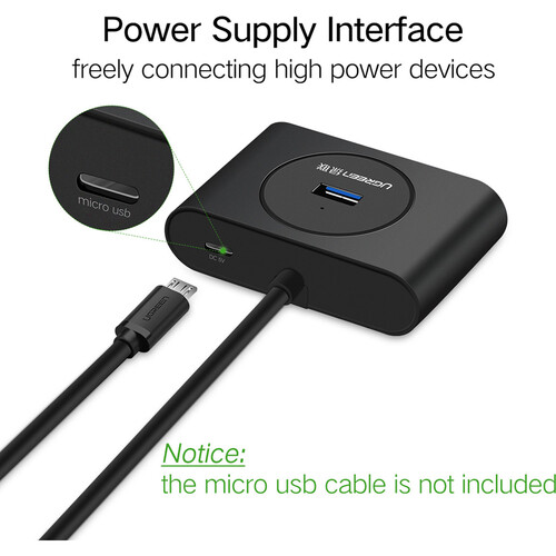 UGREEN 4-Port USB 3.2 Gen 1 Hub (Black)-UG-202903