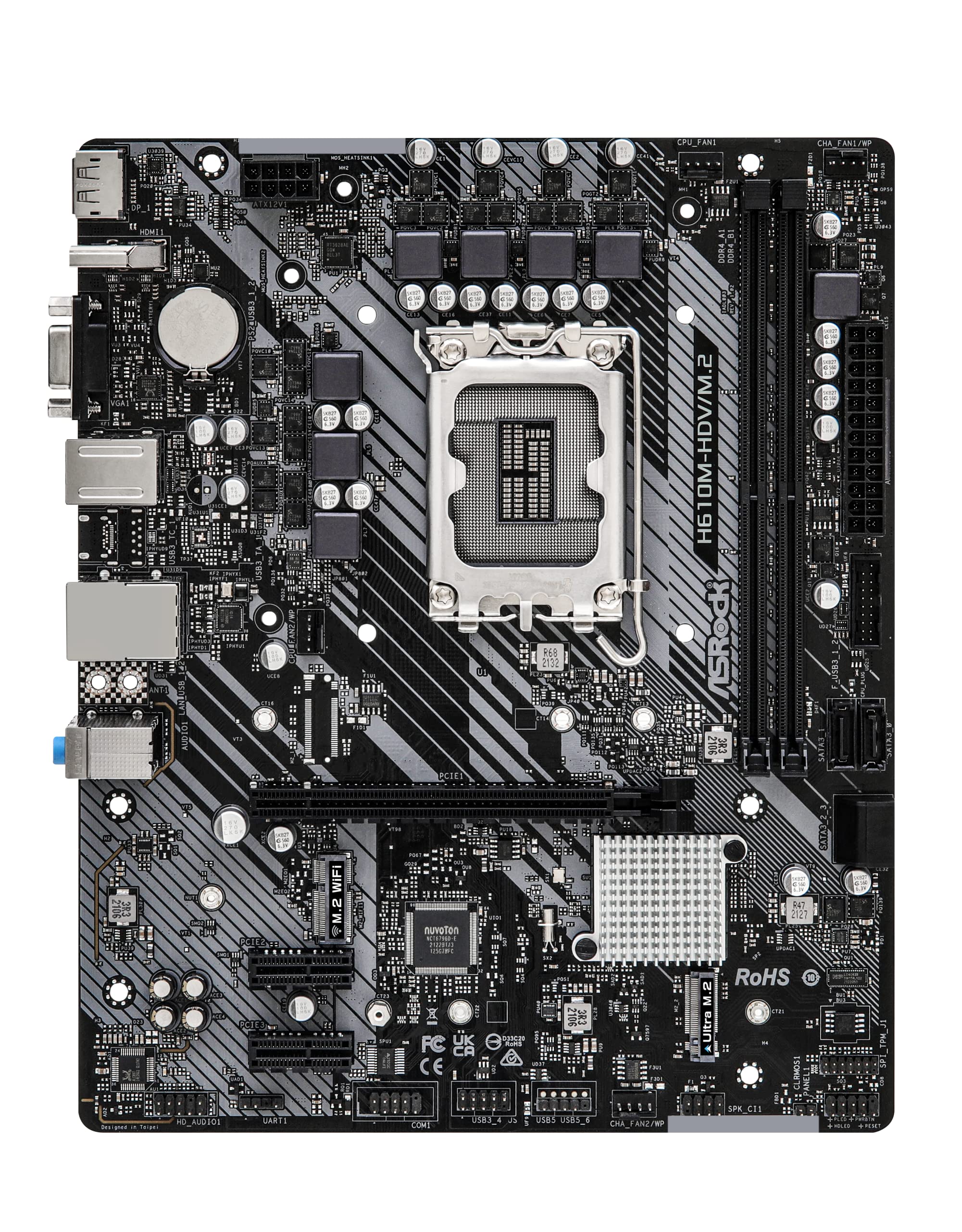 Custom Gaming Desktop PC, ASRock H610M-HDV M.2 R2.0 Motherboard, Intel Core i5-12400F Processor, DeepCool AG300 92mm CPU Air Cooler, TeamGroup T-Force Delta RGB 16GB (2x8GB) DDR4 3200MHz RAM Black, Kingston NV2 1TB PCIe NVMe M.2 SSD, ASUS Dual3