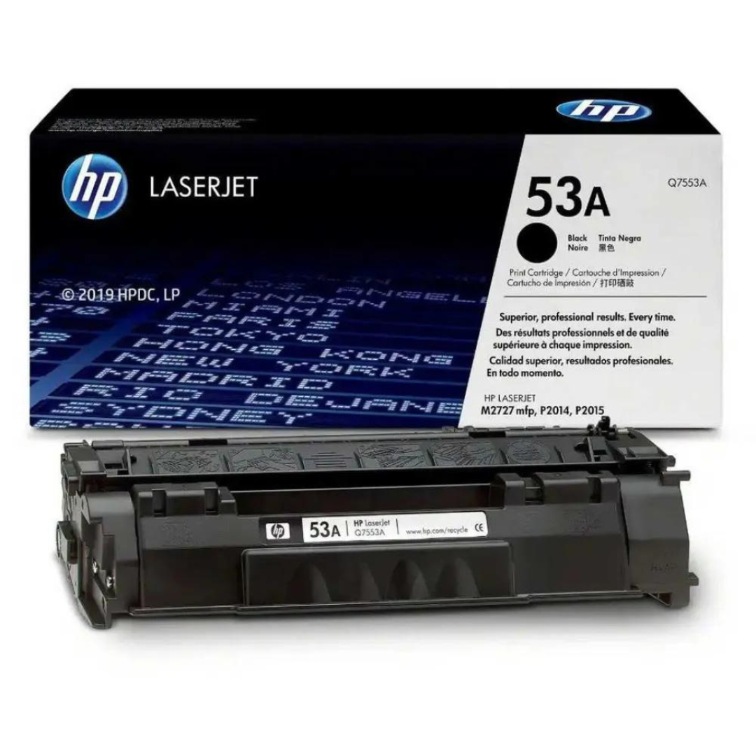 HP 53A Black Original LaserJet Toner Cartridge- Q7553A3