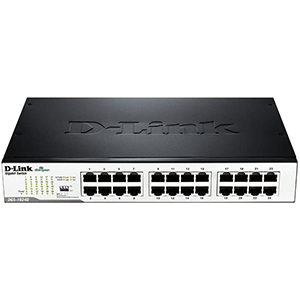 D-Link Fast Ethernet Switch, 24 Port Gigabit Unmanaged Fanless Network Hub Desktop or Rack Mountable (DGS-1024D)