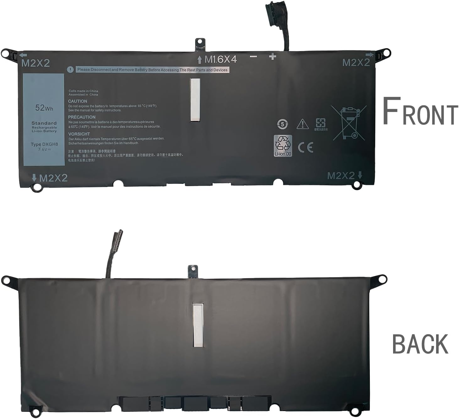 52Wh Dell xps 13 2019 P82G P82G002 battery