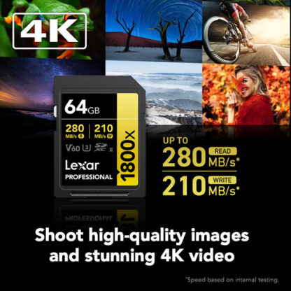 Lexar 64GB 280 Mbps 1800x UHS-II SDXC Memory Card 3