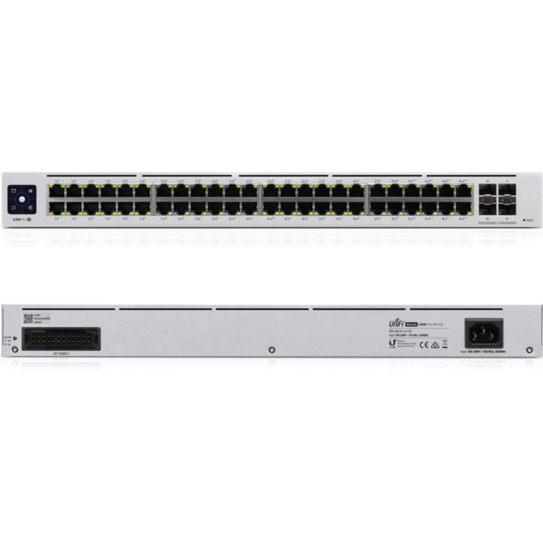 Ubiquiti UniFi Pro PoE 48-Port Gigabit Managed PoE Network Switch with SFP+- USW-48-PoE
