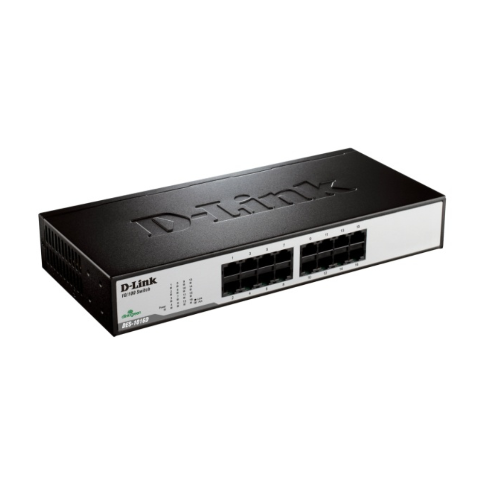 Dlink 10/100M 16-Port Fast Ethernet Unmanaged Desktop Switch DES-1016D- DES-1016D/B3