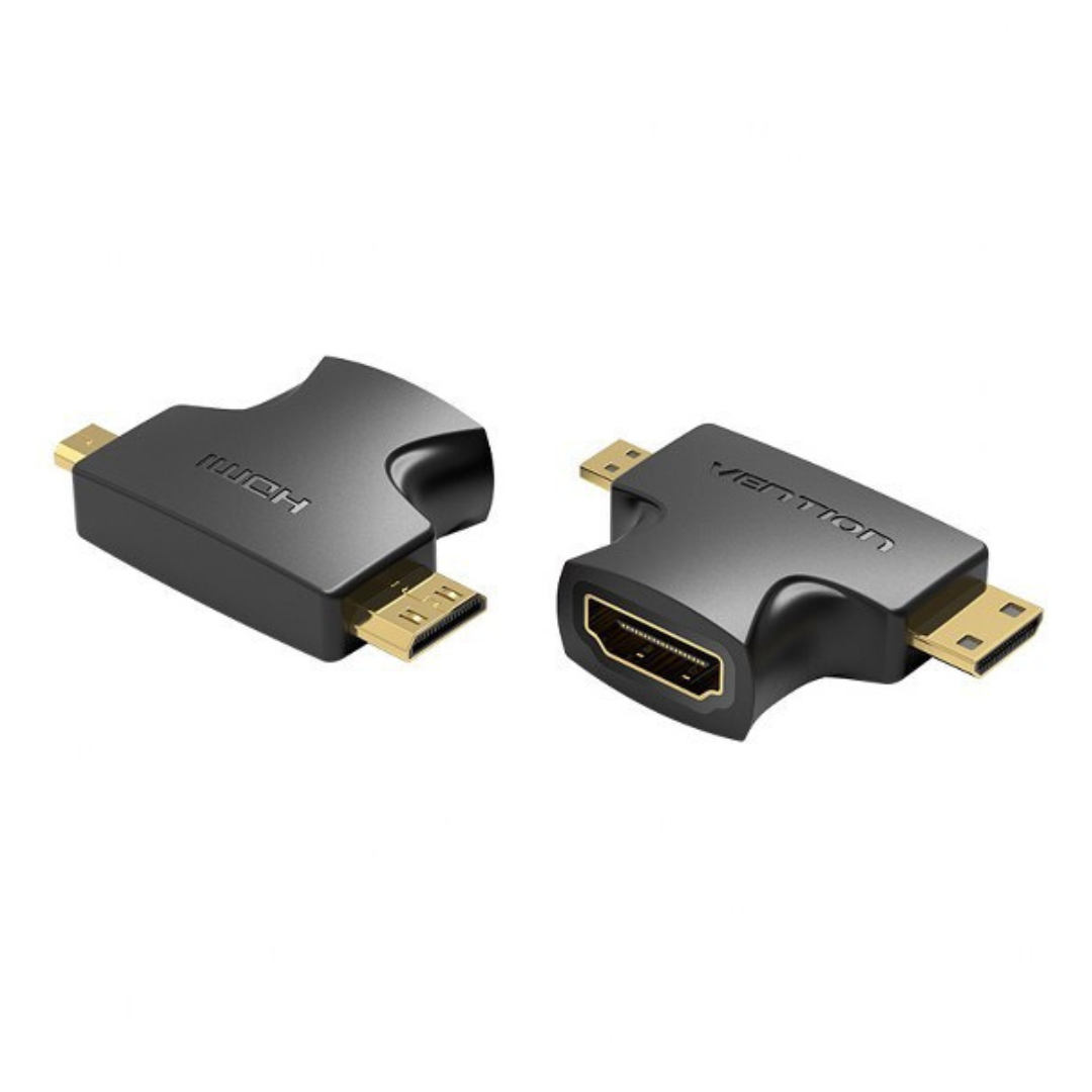 VENTION MINI HDMI MALE + MICRO HDMI MALE TO HDMI FEMALE ADAPTER – VEN-AGFB02