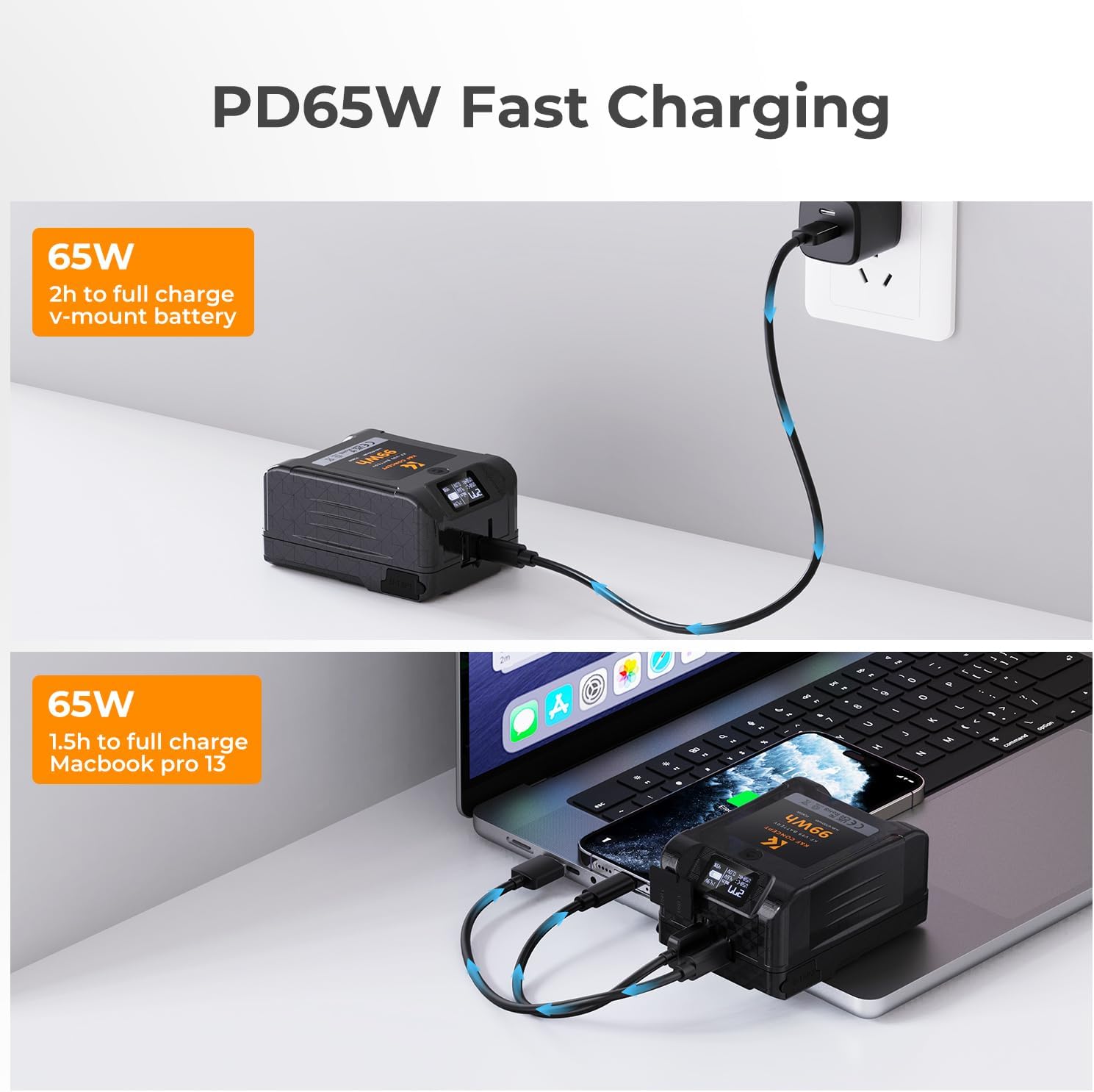 K&F Concept 99Wh Mini V-Mount Battery, 6700mAh3