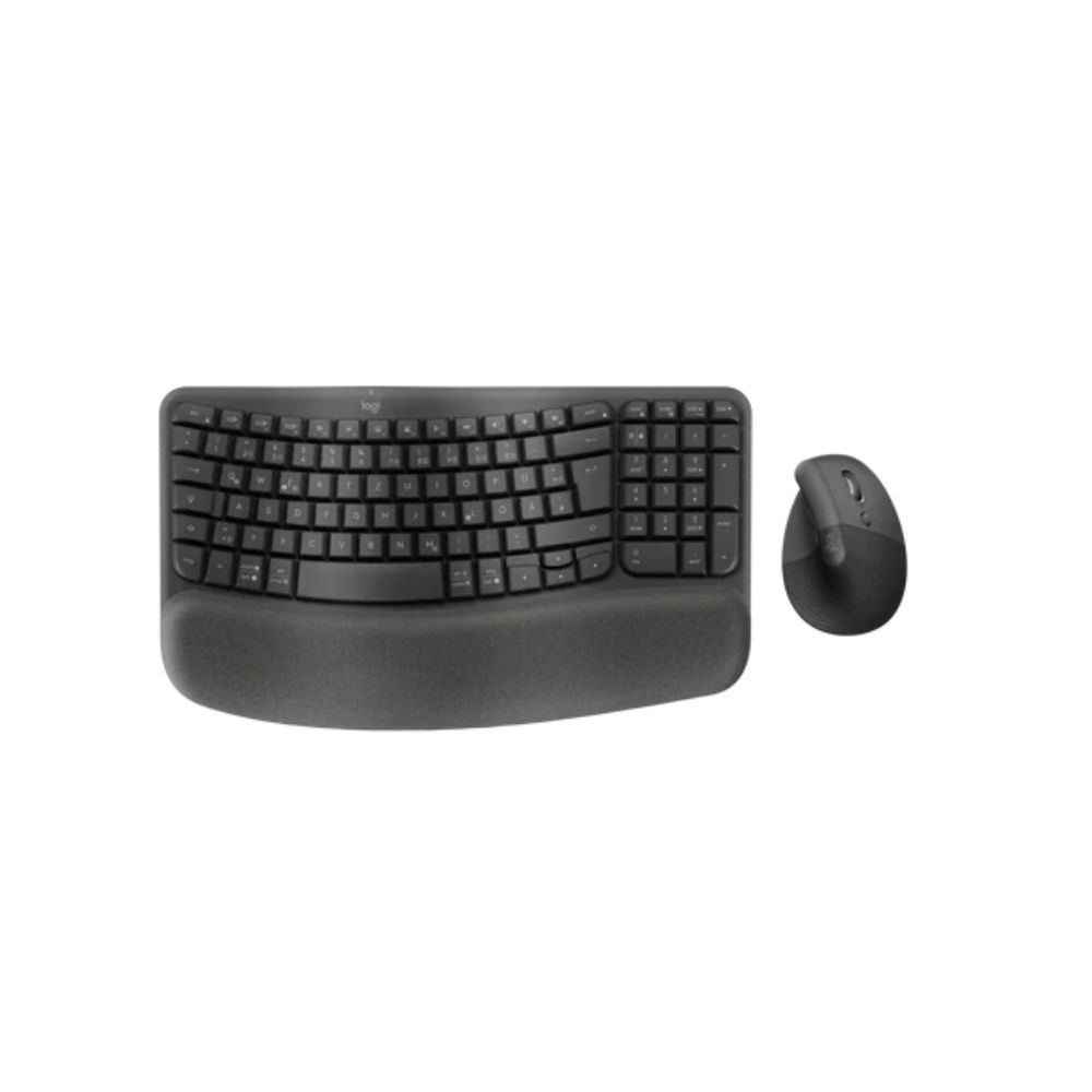 Logitech Wave Keys Wireless and Bluetooth Keyboard and Mouse Graphite - 920-013635