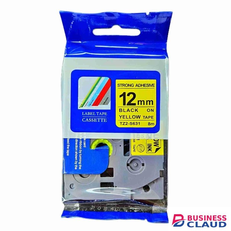 Brother TZ2-631 Lable Tape 12mm x 8m Black on Yellow