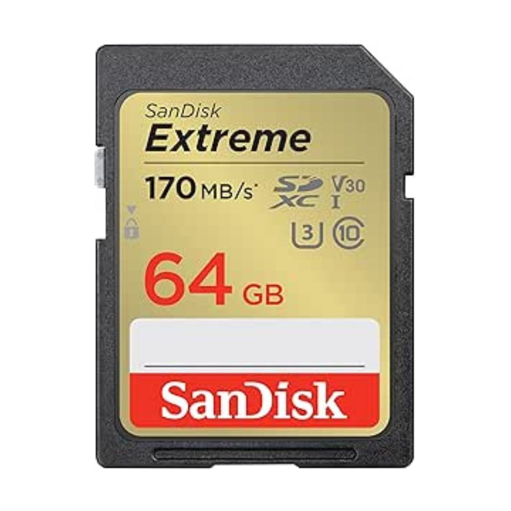SanDisk Extreme SDXC UHS-I Card-C10, U3, V30 64GB - SDSDXV2-064G-GNCIN
