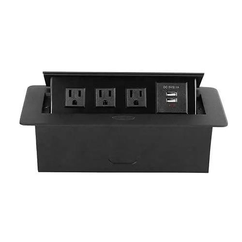 Nexa Black Pop-up Multifunction Socket with Cable Socket2