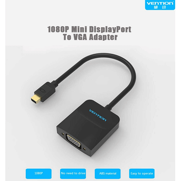 Vention Mini Display Port To VGA Adapter Cable (Thunderbolt) Mini DP to VGA Converter Male to Female for HD TV computer laptop projectors monitor3
