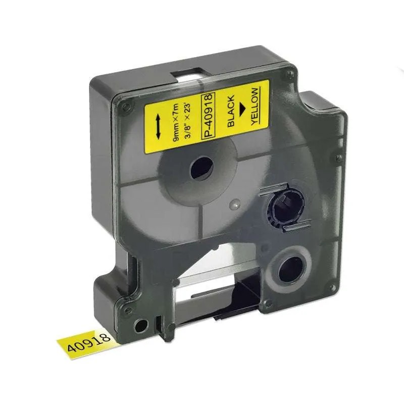 9mm x 8m black on clear label tape0