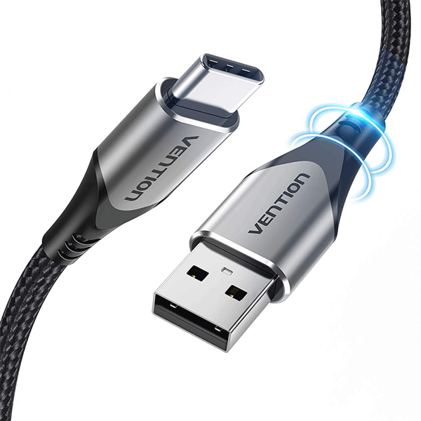 VENTION USB Type C Cable 3A Fast Charging, Premium Nylon Braided USB A to USB C Charger Cable 3M4