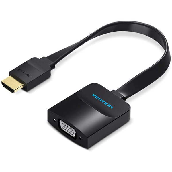 ENTION FLAT HDMI TO VGA CONVERTER WITH FEMALE MICRO USB AND AUDIO PORT  0.15M BLACK - VEN-ACKBB2
