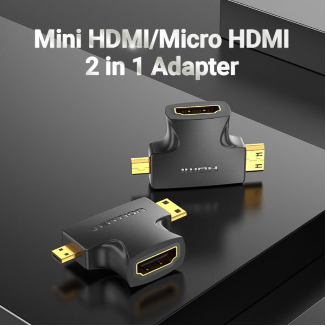 VENTION MINI HDMI MALE + MICRO HDMI MALE TO HDMI FEMALE ADAPTER – VEN-AGFB03