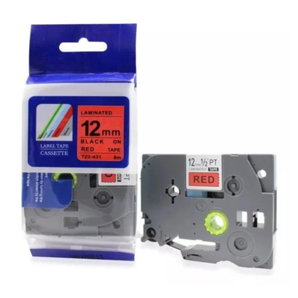 Brother TZ2-431 Lable Tape 12mm x 8m Black on Red0