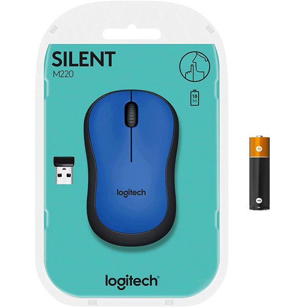 Logitech Wireless Mouse Silent M220 - Blue (910-004879)4