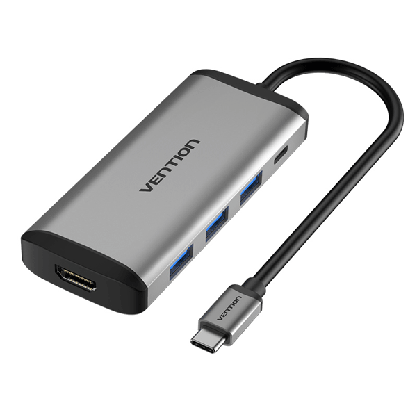 VENTION TYPE C TO 3 PORTS USB3.0 HUB + HDMI + PD CONVERTER â€“ VEN-CNBHB0