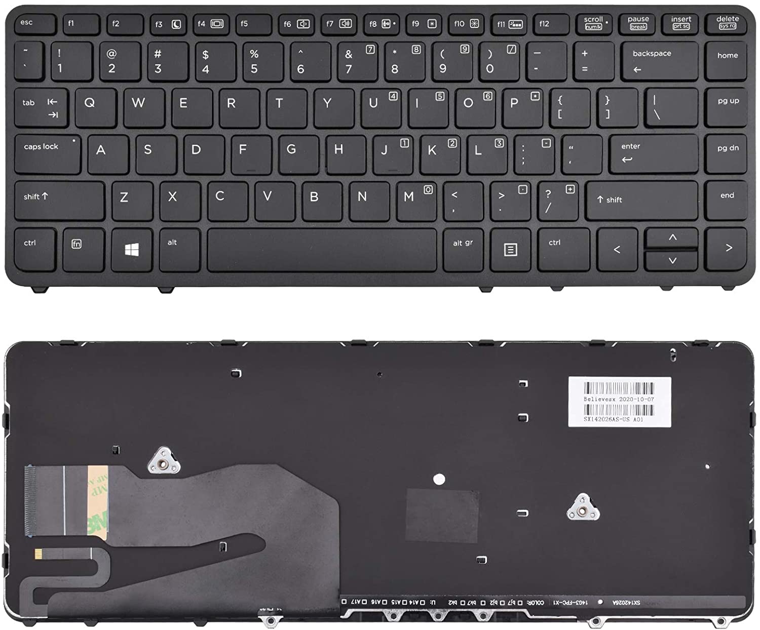 HP EliteBook 840 G1 840 G2 850 G1 with Backlit Backlight Keyboard Replacement