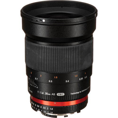 Rokinon 35mm f/1.4 AS UMC Lens for Nikon F (AE Chip)