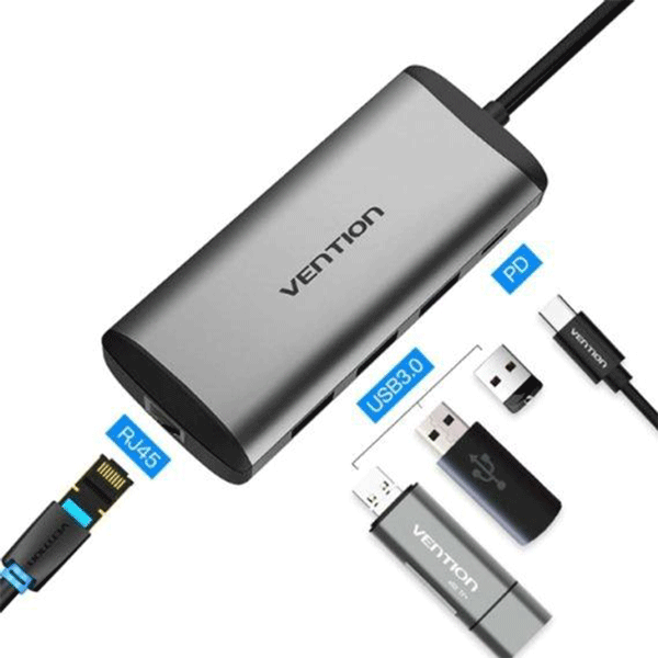 Vention USB Type C to Multi-Function 5 IN 1 Hub/ Docking Station (VEN-TGPBB)4
