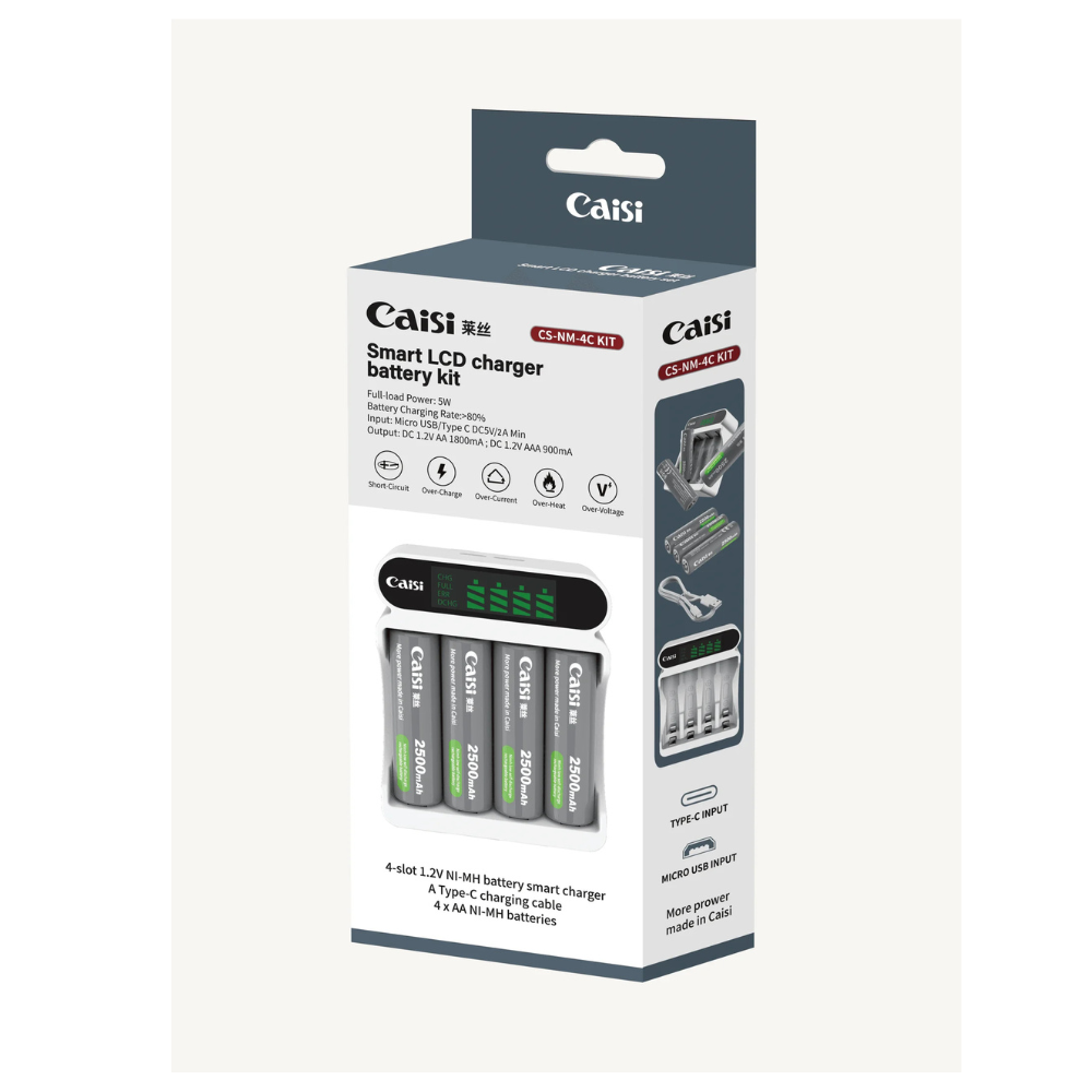 Caisi Smart AA & AAA Battery Charger With Lcd0