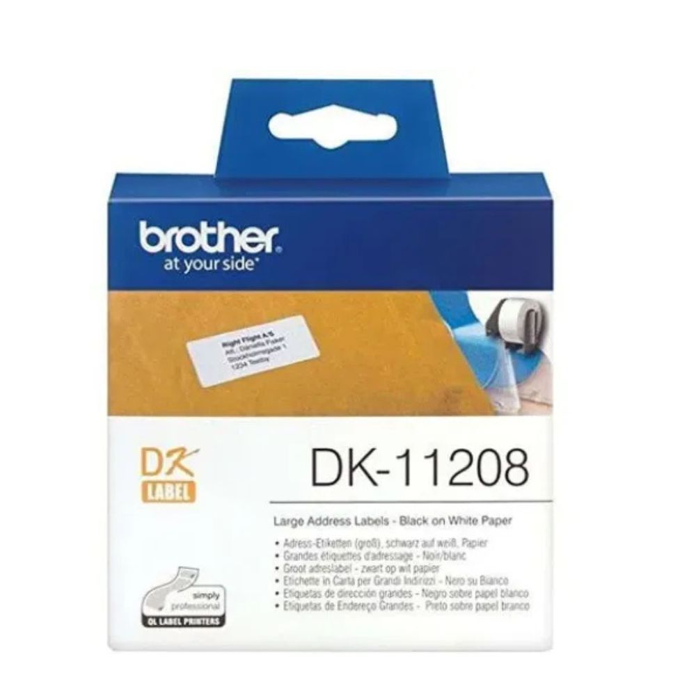 Brother DK-11208 Black On white Label Tape0
