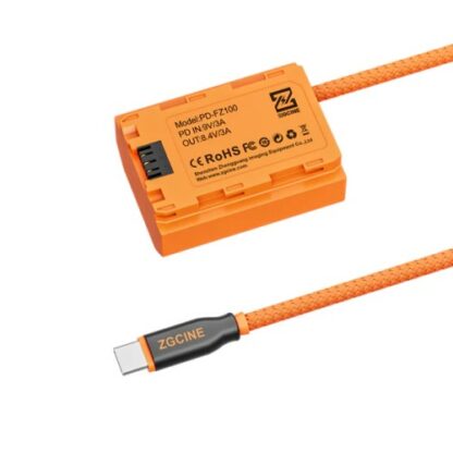 ZGCINE USB-C PD to FZ-100 Dummy Battery Cable (braided wire)3