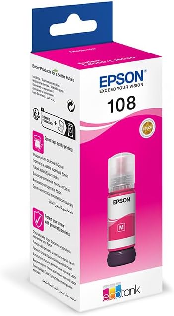 EPSON INK CART 108 Light Magenta for L18050, L8100 and L8050 - C13T09C64A