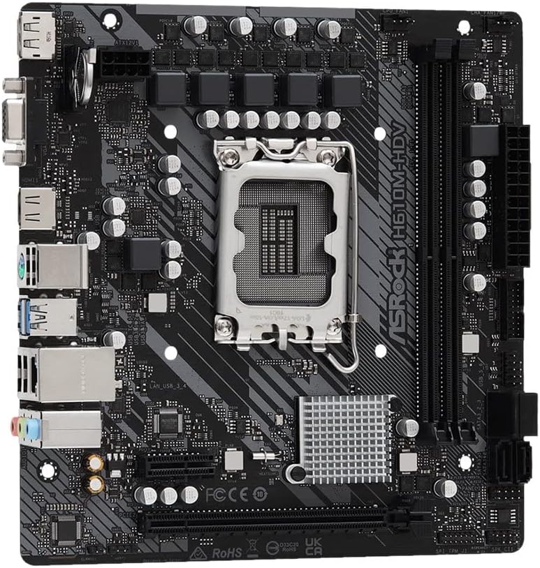 Custom Gaming Desktop PC, ASRock H610M-HDV M.2 R2.0 Motherboard, Intel Core i5-12400F Processor, DeepCool AG300 92mm CPU Air Cooler, TeamGroup T-Force Delta RGB 16GB (2x8GB) DDR4 3200MHz RAM Black, Kingston NV2 1TB PCIe NVMe M.2 SSD, ASUS Dual4