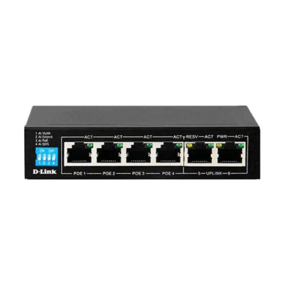 D-Link 250M 6-Port 1000Mbps Switch- DGS-F1006P-E0