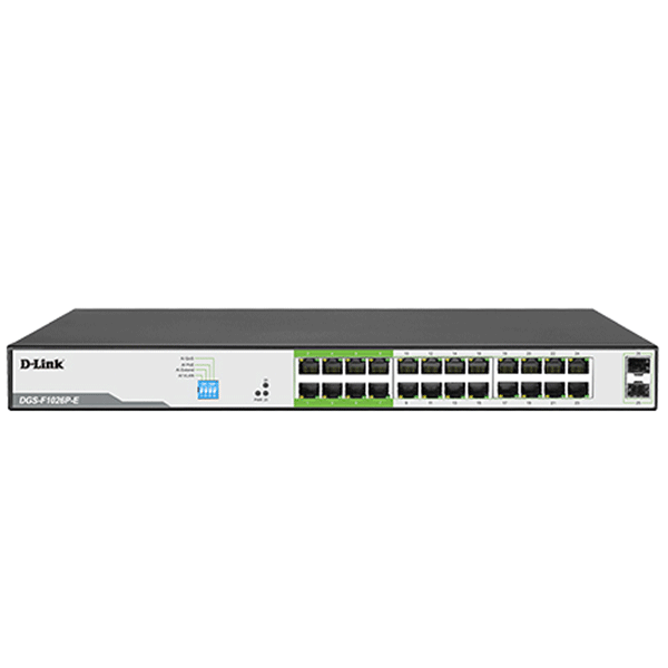 D-Link upto 250 Meter support 24-Port 1000Mbps PoE Switch with 2 SFP Ports (DGS-F1026P)2