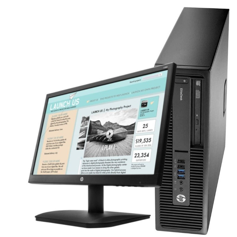 HP EliteDesk 800 G1 Intel Core i5-4590@3.30GHz 4GB RAM 500GB HDD DVDrw WiFi Free DOS Keyboard Mouse Plus 193