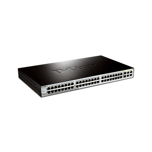 48-Port 10/100BaseT + 2-Port 10/100/1000Mbps Copper + 2 Combo Copper/SFP Smart Switch (DES-1210-52)2