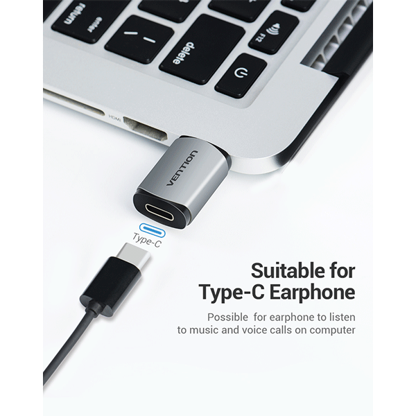 Vention USB to Type-C Sound Card Hi-Fi Sound Effect、Microphone +Headphone Listen and Speak3