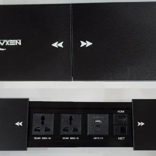 Nexa Multifunction Slide Cover Socket (Black)