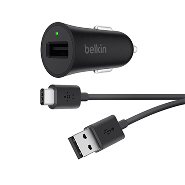 Belkin Boost up Quick Charger 3.0 Car Charger with USB-A To USB-C Cable (F7U032BT04-BLK)0