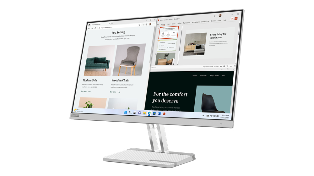 Lenovo L27e-40 27″ Full HD Monitor, Connectivity : 1 VGA, 2 HDMI 1.4 – 67ACKAC4UK3
