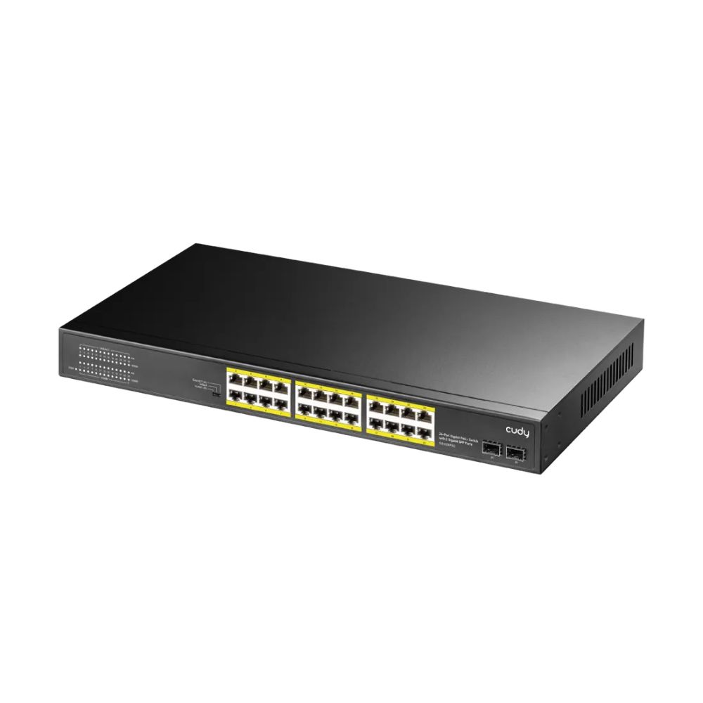 CUDY 24-PORT GIGABIT PoE(300watts) + Switch with 2 Gigabit SFP Slot
