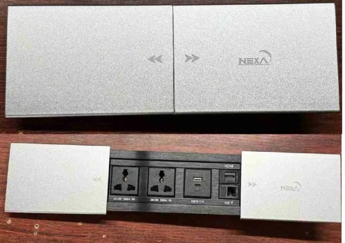 Nexa Multifunction Slide Cover Socket (Silver)