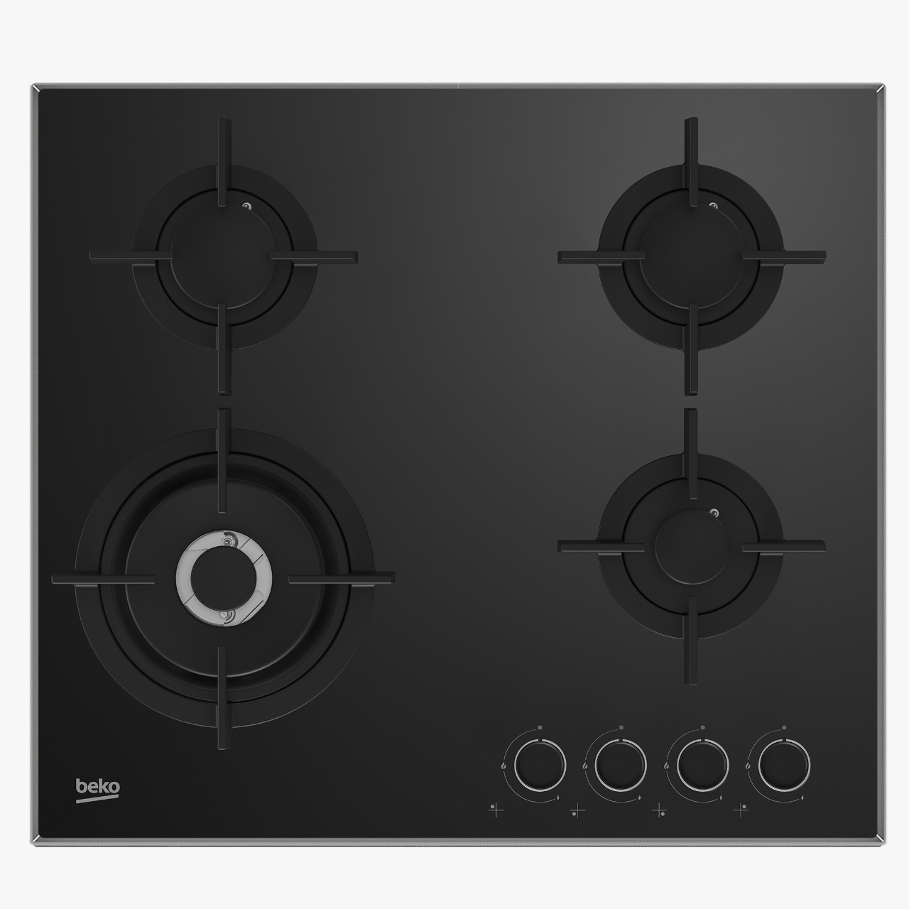 Beko HCLW64222S 60cm 4-Burner Gas Hob – Stainless Steel0