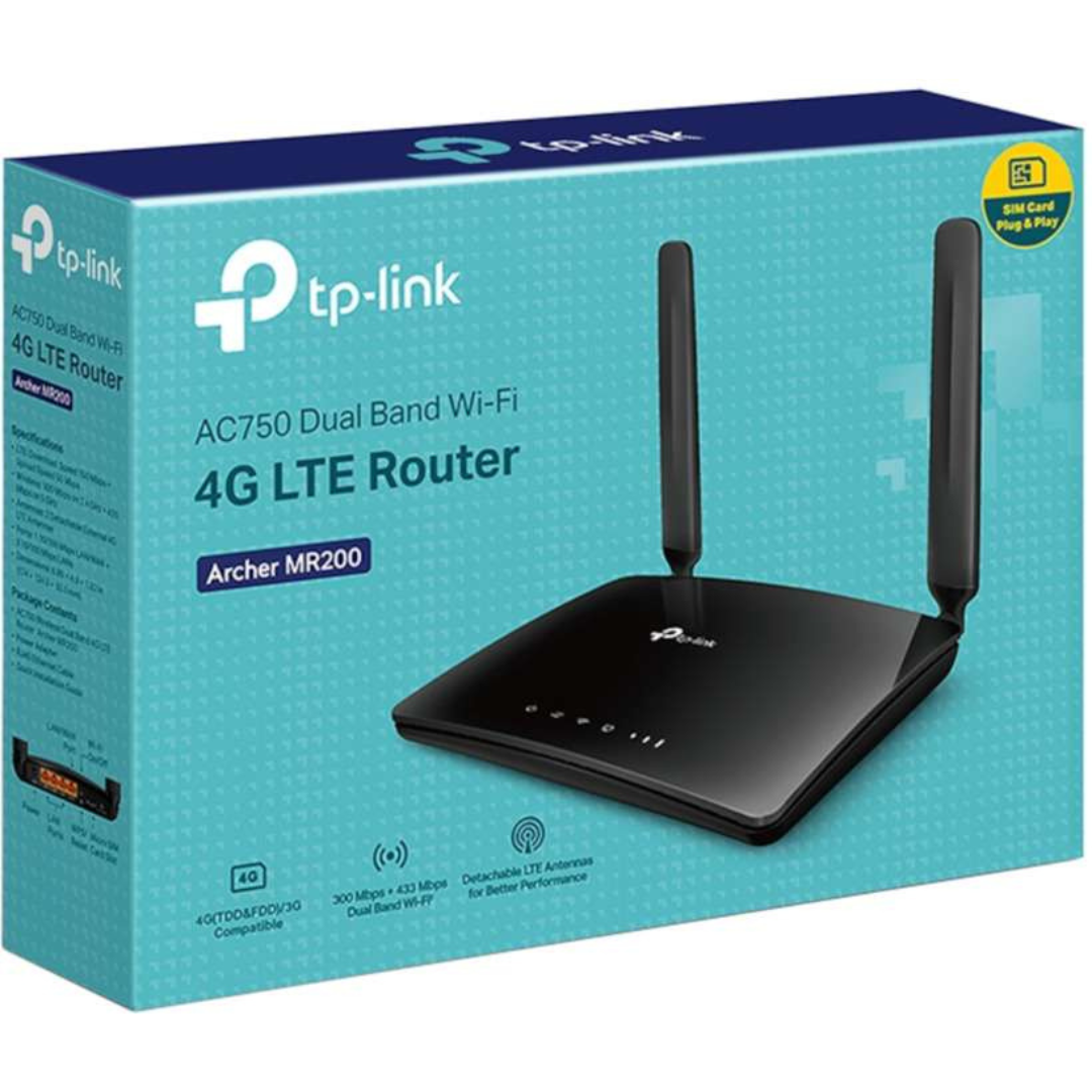TP-Link Archer MR200 AC750 750Mbps Wireless Dual Band 4G LTE Router- TL-ARCHER MR2003