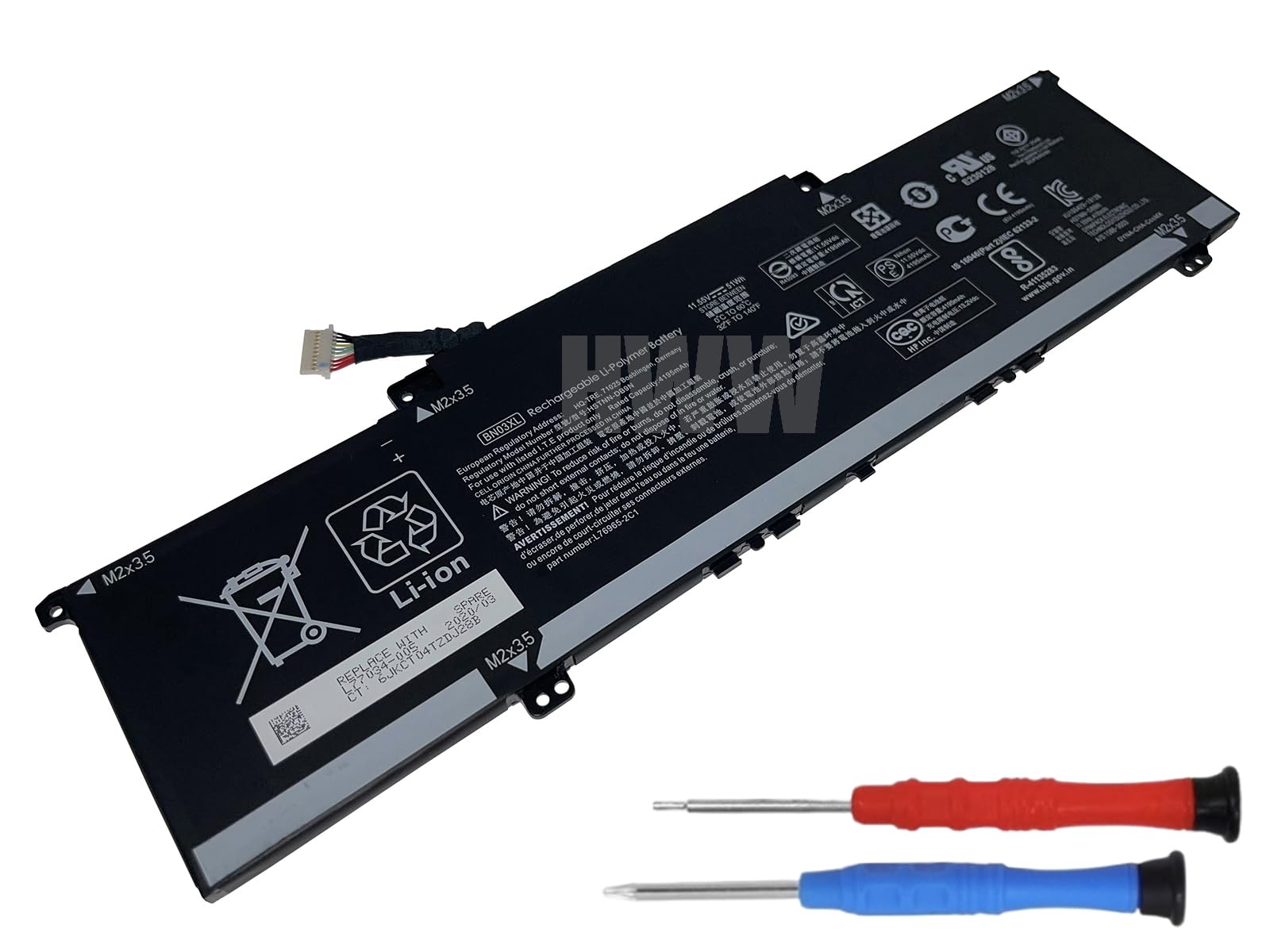 51Wh HP ENVY x360 15-ee1077nr battery- BN03XL2