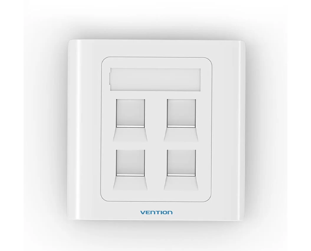 VENTION 4 PORT WALL FACEPLATE WHITE 86 TYPE-VEN-IFCW03
