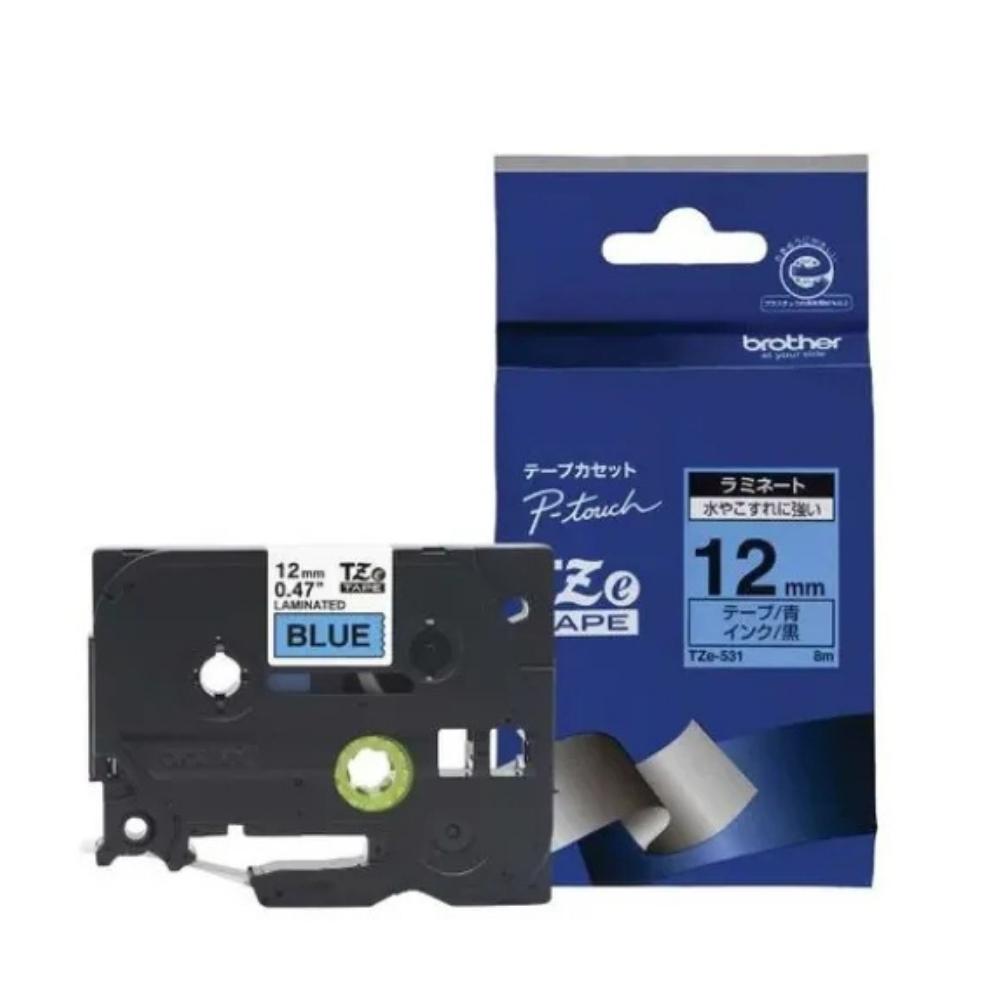 Brother TZe-531 12m - Black on Blue Labelling Tape0